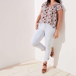 LOFT Plus Modern Slit Frayed Skinny Crop Jeans